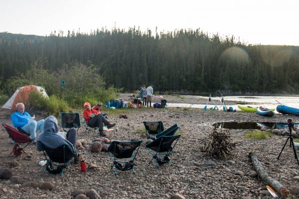 Relaxing at camp on the Magpie River