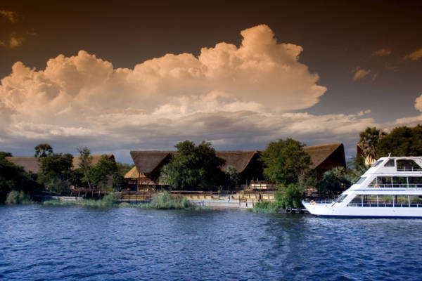 Hotel on the banks of the Zambezi River
