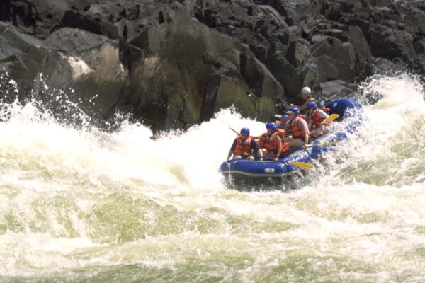 Raft of clients running Morning Glory on the Zambezi