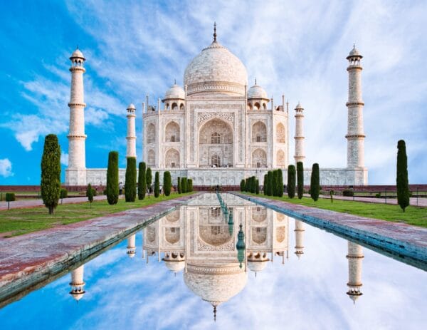 Sunrise over the Taj Mahal, a popular stop before or after rafting in India